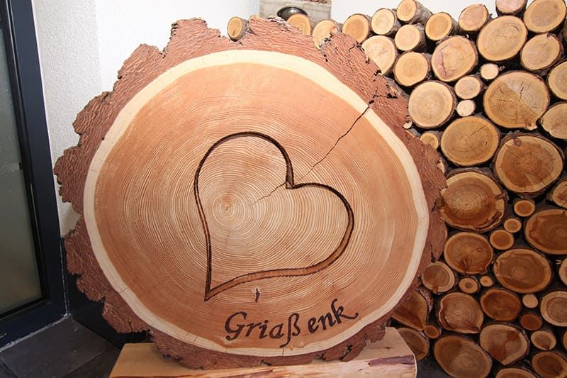 Wood with greetings