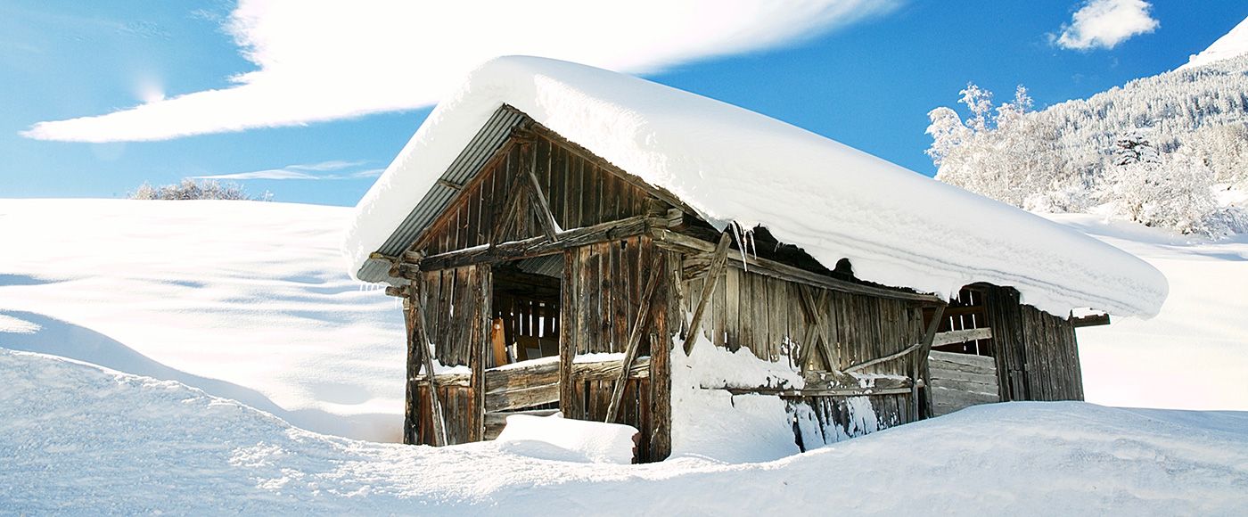 Hut in the winter landscape in Serauf - Fiss - Ladis